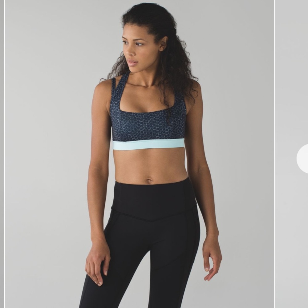 Lululemon  Splendour Bra -Star Pixel Aquamarine and Navy Blue/Peacock Blue